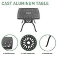 thumbnail image 5 of Hzzkey 35.43 In Square Outdoor Aluminum Water-Resistant Bistro Table with 1.88" Umbrella Hole Black, 5 of 8