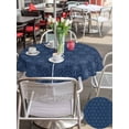 thumbnail image 4 of Outdoor Tablecloth with Umbrella Hole and Zipper, Tropical Palm Trees Round Table Cloth 60 Inch Waterproof Tablecloth, Summer Coconut Trees Plants Navy Blue Picnic Table Cover for Patio Camping, 4 of 7