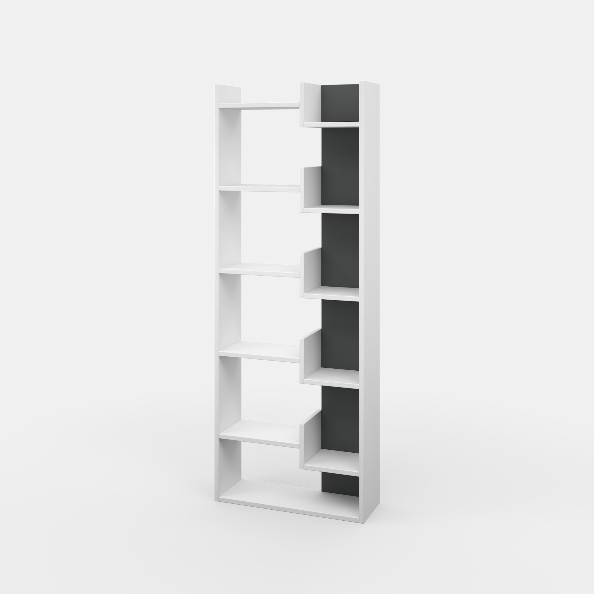 Ada Home Decor 5 Shelf Bookcase Multiple Tier Open Shelf Modern Book Shelves, White/Black