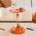 thumbnail image 2 of Sleek Hourglass Side Table - Modern Accent Furniture for Living Room, Bedroom, and Office with  Metal Frame in Hermes Orange, 2 of 6