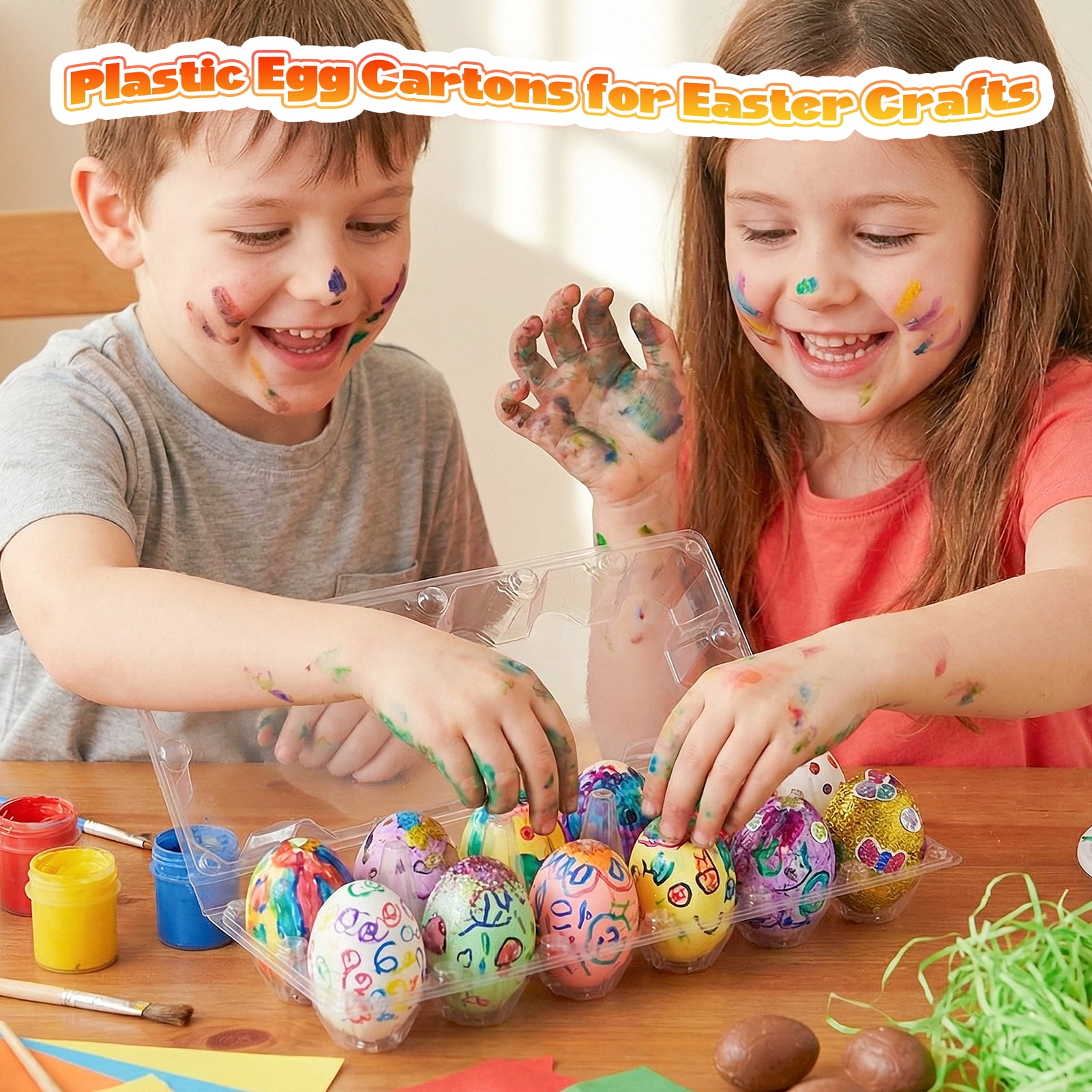 2*6 Plastic Egg Cartons, Clear Empty Chicken Egg Carton, Reusable & Cheap Egg Containers Bulk for Family, Farm, Markets Display