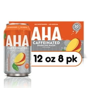 AHA Mango and Black Tea Sparkling Water, 12 fl oz, 8 Cans