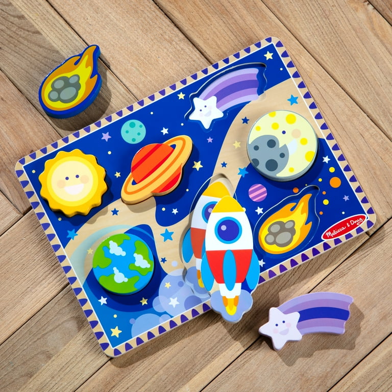 Melissa & Doug Space Wooden Chunky Learning Puzzle - 7 Pieces