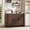 Walnut, variant on LELELINKY 31.5" 3-Tier Arc-Shaped Sideboard Buffet with Adjustable Shelves, Mid Century Modern Storage for Kitchen, Living Room, Natural