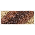 thumbnail image 1 of Coffee Kitchen Mat, Selection of Fresh Roasted and Unroasted Coffee Beans in a Diagonal Stripe Pattern, Plush Decorative Kitchen Mat with Non Slip Backing, 47" X 19", Brown Cream, by Ambesonne, 1 of 1
