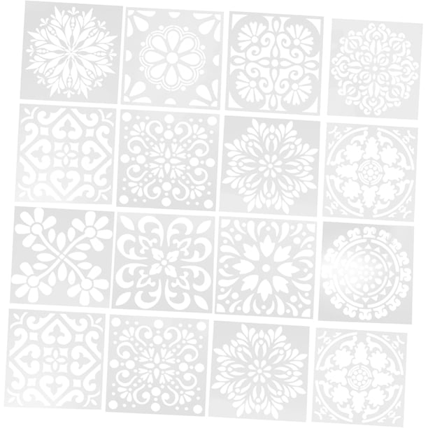 Plantilla de pintura de roca: menos de 3 años deben usar este producto bajo la supervisión de los padres.48 piezas Juego de plantillas de dibujo de emparejamiento aleatorio: obtendrá plantil
