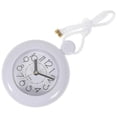 thumbnail image 4 of Water Resistant White Hanging Bathroom Clock, Small Digital Shower Rope Pendant without Battery, 4 of 5