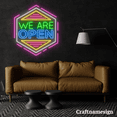 thumbnail image 2 of Craftnamesign We Are Open Welcome Neon Sign for Shop Store Wall Decor, 2 of 5