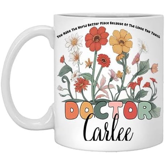 Doctor Mug, Personalized Carlee 11oz White Mug Doctor Coffee Mug, Gifts for Doctors, Doctor Graduation Cup, Custom Thank You Gift, Custom Doctor Mug, Dr.mug 11 Oz White Ceramic Coffee Mug 257083