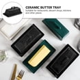 thumbnail image 5 of Youliang Ceramic Butter Dish with Lid and Tray - Black, 5 of 6