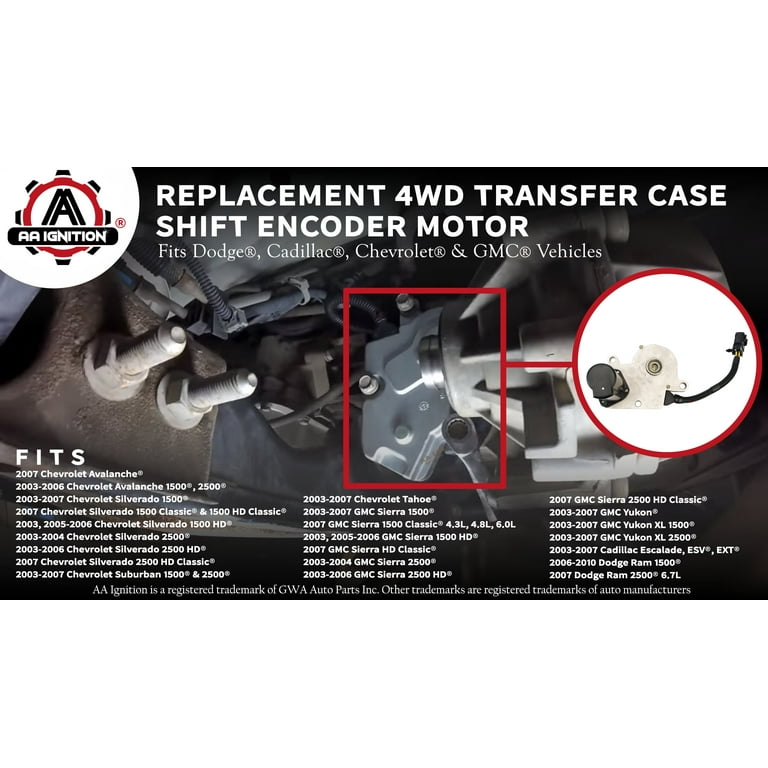 4WD Transfer Case Shift Encoder Motor - For Chevy Silverado, Tahoe