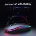 thumbnail image 3 of CHOK Rechargeable wireless mouse dual mode slim portable mouse with LED light USB 2.4GHz and Bluetooth 5.2 wireless silent mouse for laptop Windows/Mac system computers., 3 of 7