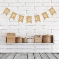 thumbnail image 2 of EXHUMKY Party Banner Decoration Golden Burlap Gar with Elegant Linen Material for Wedding Celebrations, 2 of 7