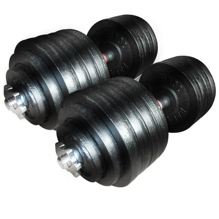 Everyday Essentials Contoured Handle Cast Iron Adjustable Dumbbell Weight Set Pair