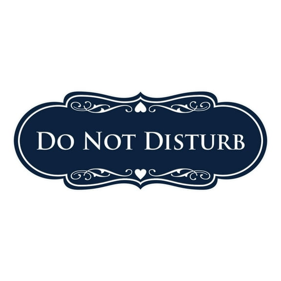 Designer Do Not Disturb Sign (Navy Blue / White) - Large