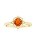 thumbnail image 4 of Rosec Jewels Fire Opal Vintage Inspired Ring with Diamond Accent (0.50 CT, AAA Quality), 18K Yellow Gold, US 8.50, 4 of 10