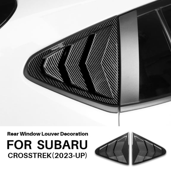 ABS Window Shutter Louver Cover For Subaru Crosstrek 2023 2024 Car Rear Window Carbon Fiber Style Interior Trim Accessories.