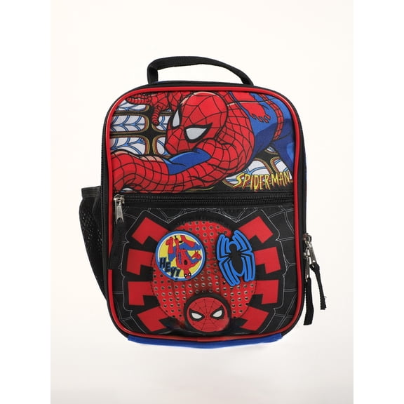 Spider-Man Lunch Bag with Water Holder Pocket and Durable Design