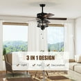 thumbnail image 4 of Gymax 50'' Ceiling Fan with Lights Reversible Blades w/ Pull Chain Control Living Room, 4 of 10