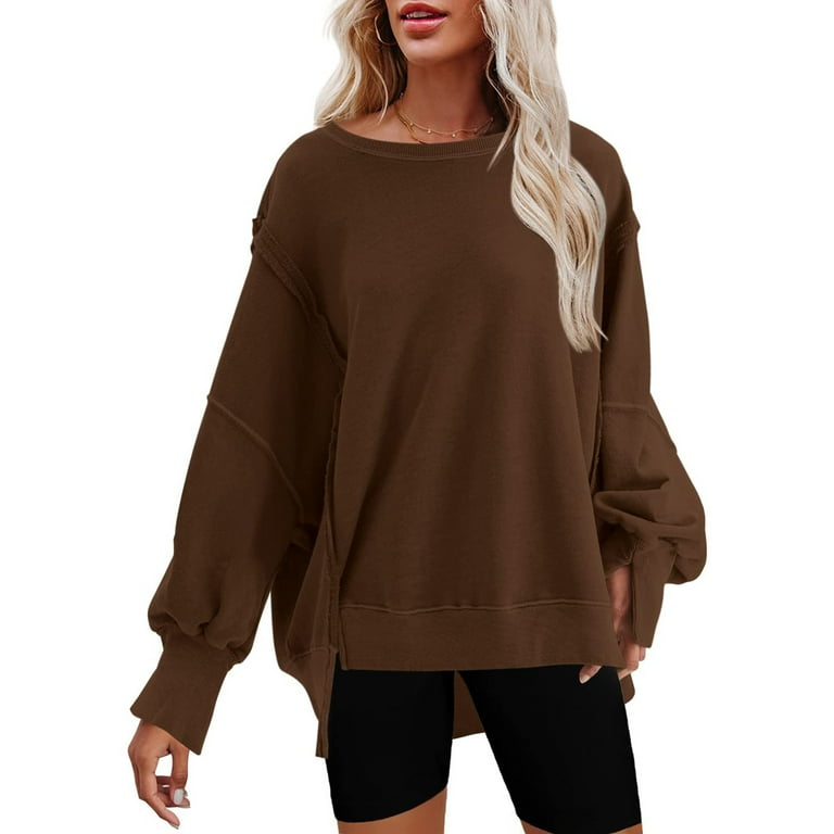 Baberdicy Drop Shoulder Sweatshirt Womens Oversized Crewneck Baberdicy Drop Shoulder Sweatshirt Womens Oversized Crewneck