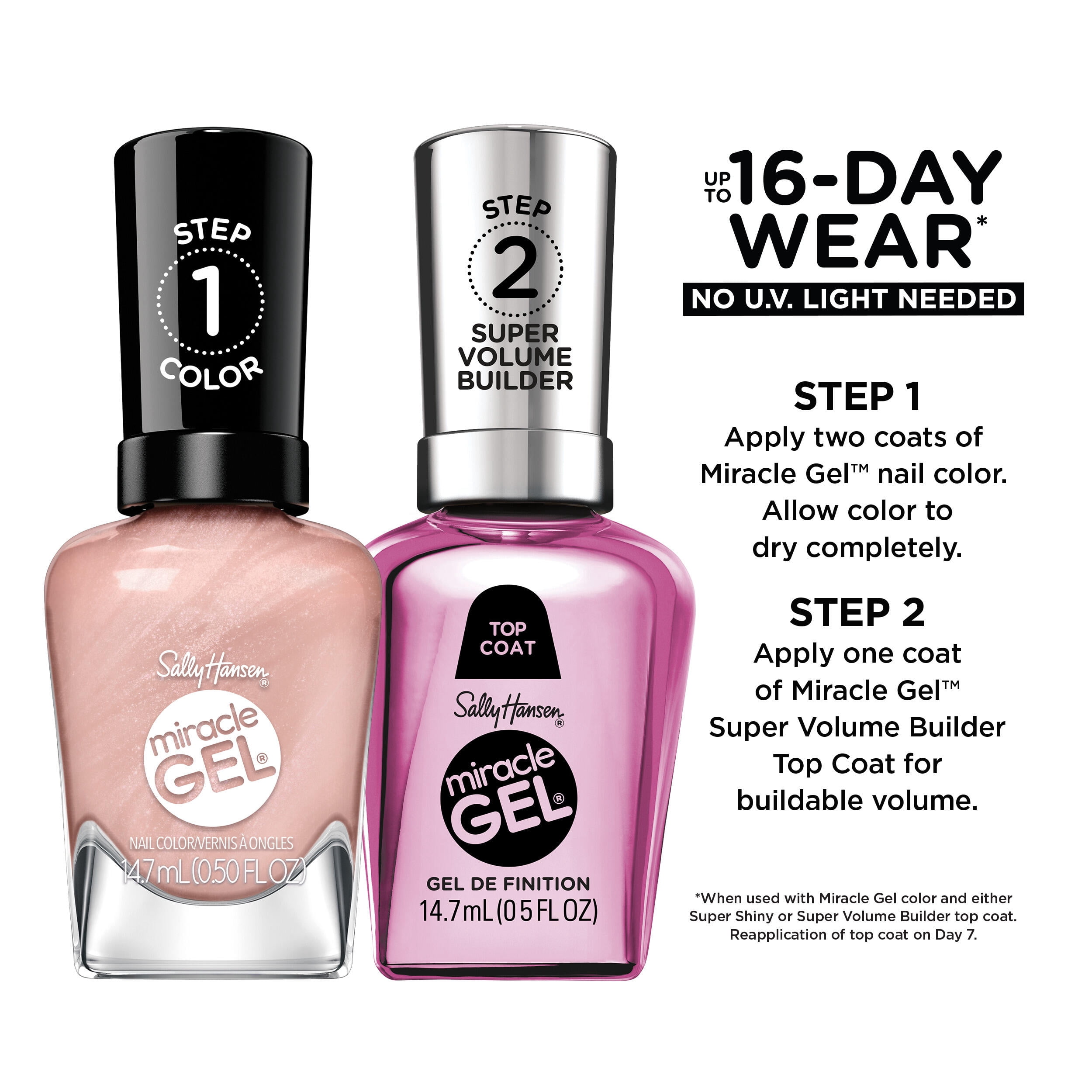 Sally Hansen Miracle Gel Nail Polish, Supercharged Glam, Show Stop-Pearl, 14.7ml/0.52oz
