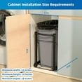 thumbnail image 7 of Adjustable Under Cabinet Trash Can Organizer with Soft Close Rail - Heavy Duty Black Steel Under Sink Pull-Out Organizer Fits 7-13 Gallon Up to 125 lbs Capacity Trash Can Not Included, 7 of 7