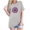 thumbnail image 1 of Tops Cortos para Mujeres Bandera de Moda Impresa Cuello Redondo, Camiseta de Manga 3/4 para Uso Diario, Casero Y Cómodo, 1 of 4