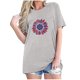 thumbnail image 1 of Tops Cortos para Mujeres Bandera de Moda Impresa Cuello Redondo, Camiseta de Manga 3/4 para Uso Diario, Casero Y Cómodo, 1 of 4