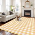 thumbnail image 3 of Buffalo Plaid Area Rug 8x10 Washable Rug Non Slip Farmhouse Yellow Checkered Vintage Rustic Large Area Rug Soft Stainresistant Indoor Floor Carpet for Living Room Bedroom Office Dining Room Nursery, 3 of 9