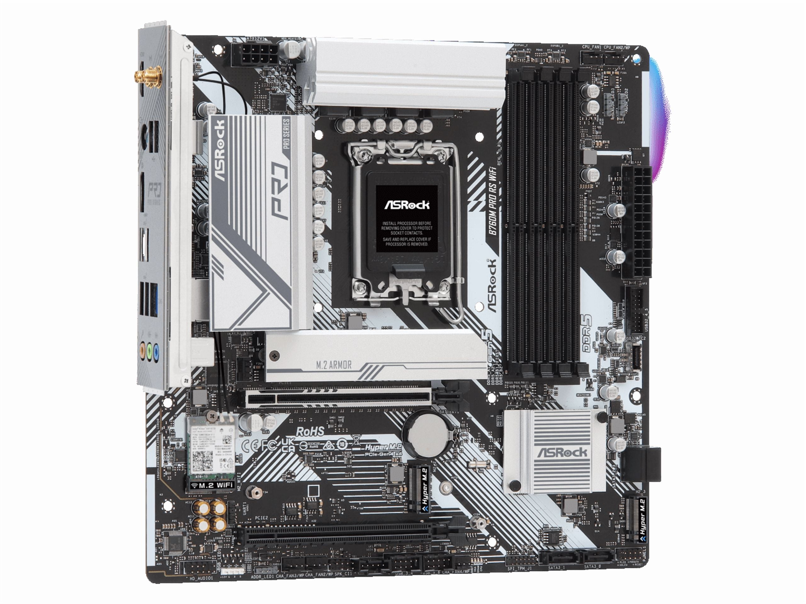 ASRock B760M PRO RS WiFi LGA 1700 Intel B760 Micro ATX Motherboard