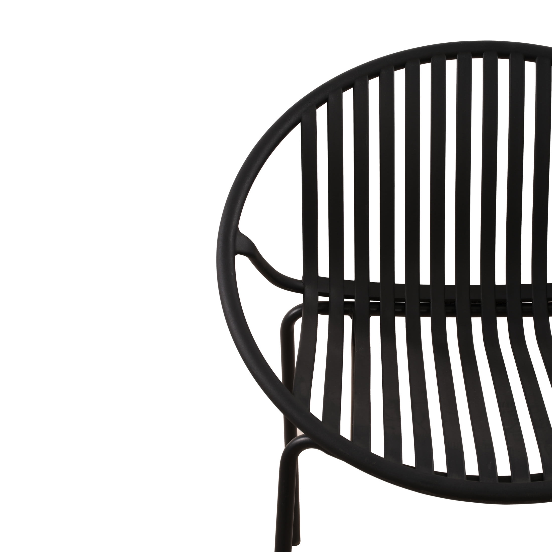 Christopher Knight Home 7-Piece Outdoor Patio Dining Set with 70" Aluminium Table & 6 PP Chairs, Black