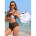 thumbnail image 2 of Sociala Women's Sporty Two Piece Swimsuit Ribbed Tummy Control Bathing Suit with Pockets High Waisted Bikini Sets, 2 of 7