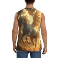 thumbnail image 4 of Fotbe Men's Golden Winged White Horse Print Men's Sleeveless Muscle Tank Tops Casual T-Shirts for Gym Workout Beach-3X-Large, 4 of 8