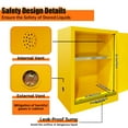 thumbnail image 5 of Galvanized Steel Chemical Cabinet, Three Point Lock, Hazardous Storage Yellow, Industrial Safety Cabinet, Liquid Safety Cabinet, for Glue, Adhesive, Garage, 5 of 7