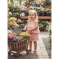 thumbnail image 6 of Loicainy Baby Toddler Girls Summer Outfits 6 12 18 24 Months 2T 3T 4T Solid Color Sleeveless Tiered Tops Ruffle Trim Shorts Clothes Sets, 6 of 9