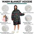 thumbnail image 5 of Wearable Oversized Blanket,Neon Controllers Games Icons Black Pattern Wearable Blanket Hoodie for Adults,Cozy Hooded Blankets with Super Pockets,Super Warm Fuzzy Pullover for Women & Men, 5 of 6