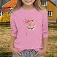 thumbnail image 2 of GiLiling Girls 3/4 Sleeve Crewneck Sweatshirt, Colorful Art Print Basic Blouse, Relaxed Fashion Top for Shopping Trips and Casual Friend Gatherings, 2 of 5