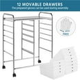 thumbnail image 6 of Alden Design 12 Drawer Rolling Storage Cart Organizer with Lockable Wheels, White, 6 of 12