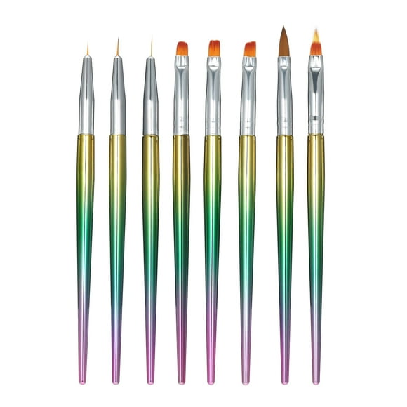 8pcs Nail Brushes Multi-functional Nail Liner Pens Painting Pens Nail Brush Set for Drawing Nail Patterns Applying Nail Gels Creating 3D Nail Pen Set