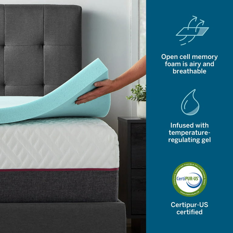 Lucid Comfort Collection 3 in. Gel and Aloe Infused Memory Foam