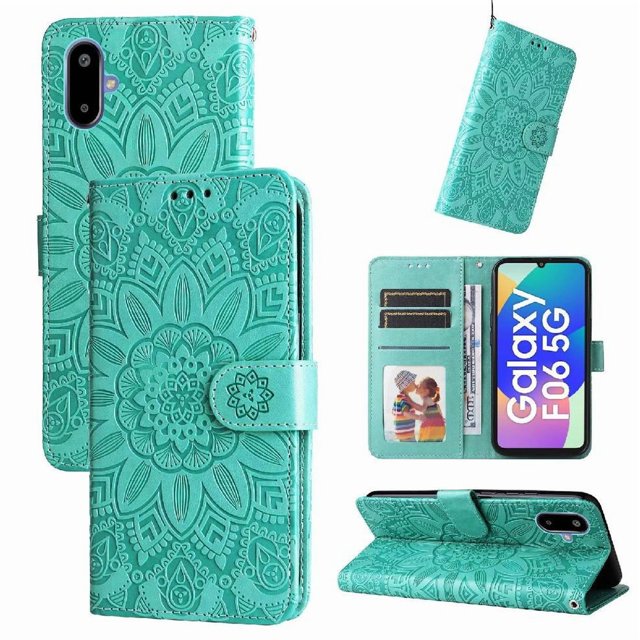 Funda tipo cartera GANGXUN para Samsung Galaxy F06 5G , diseño girasol, cuero PU, soporte, cierre magnético, tarjetero