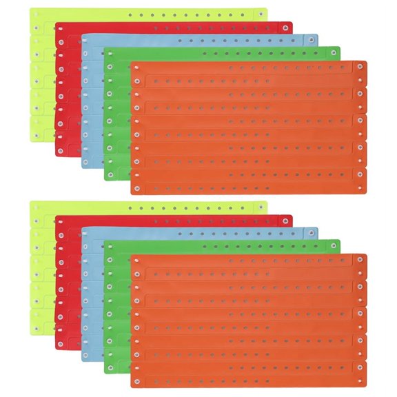 100 Pcs Plastic Wristbands Colorful Wristbands Event Wristbands Concert Carnival Themed 5 Colors,100x bracelet,Photo Color