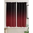thumbnail image 2 of Bedroom Curtains 63 Inches length, Black Red Ombre Window Treatment Curtain Drapes, Modern Abstract Art Gradient Rod Pocket Curtain Panels for Living Room Kitchen, 42"x63", 2 Panels, 2 of 7