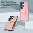 thumbnail image 3 of Allytech Wallet Case for Samsung Galaxy S23 Ultra, S23 Ultra Case Cover, PU Leather Slim Fit Cards Holder Shockproof Kickstand Ring Holder Anti-Scratch Case for Galaxy S23 Ultra - Pink, 3 of 8
