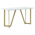 thumbnail image 1 of Contemporary White Wood Console Table with Gold Painted Legs, 1 of 2
