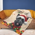 thumbnail image 4 of Merry Christmas Santa Scottish Terrier Scarf Twinkling Lights Xmas Holiday Cozy Fleece Blanket Scottie Dog Lover Gifts Warm Soft Throw Blanket - 00022, 4 of 5