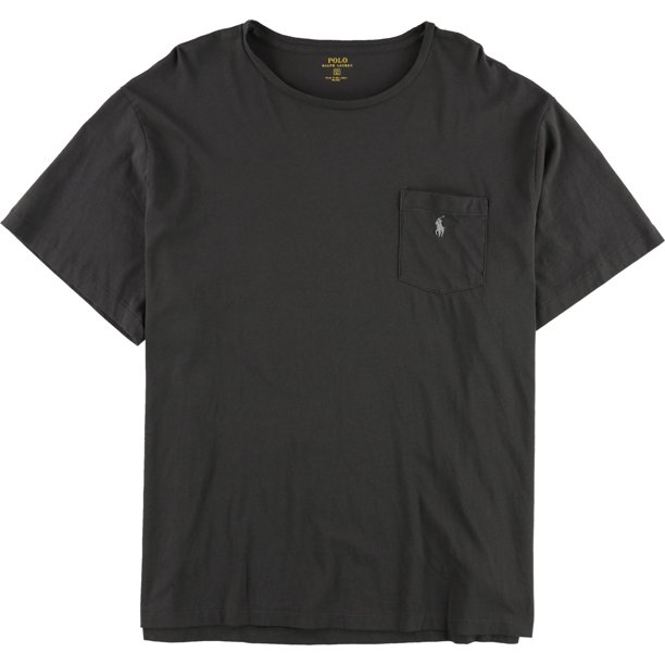 Ralph Lauren Camiseta básica con bolsillo para hombre, gris, grande 2X