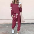 thumbnail image 2 of YUGYXL Lounge Sets For Women 2 Piece Outfits Long Sleeve Pant Sweatsuits Sets Tracksuit Athletic Jogger Set With Pockets Wine XXXXXL, 2 of 5
