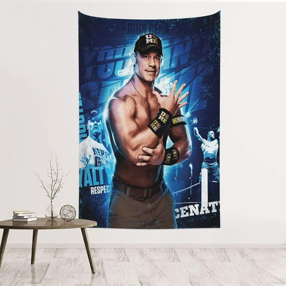 John Cena Wrestler Tapestry Wall Hanging Art Poster For Living Room/Bedroom/Dorm Decorations Porch Hangings Wall Art Banners Dorm Decoration Picnic Blankets 60x40(inch)