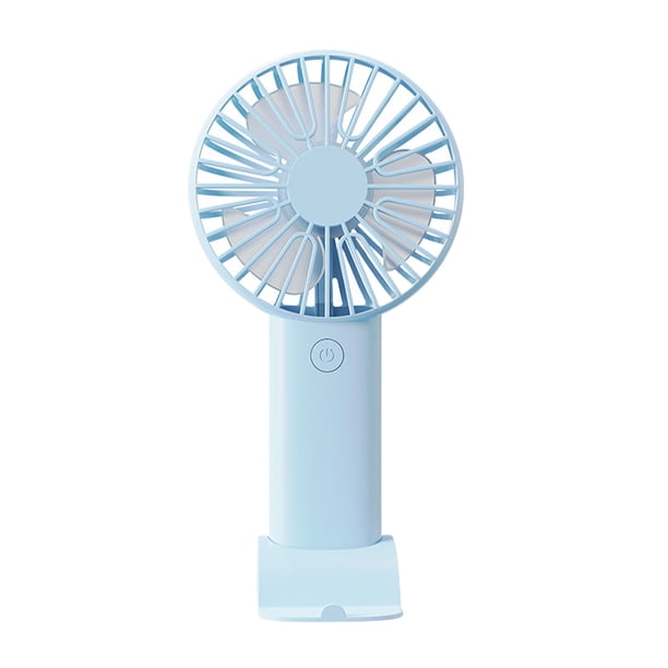 Ounissouiy Soporte de escritorio con carga USB, ventilador pequeño de estilo de bolsillo, soporte para teléfono de escritorio con carga USB, Electrodomésticos Cielo azul